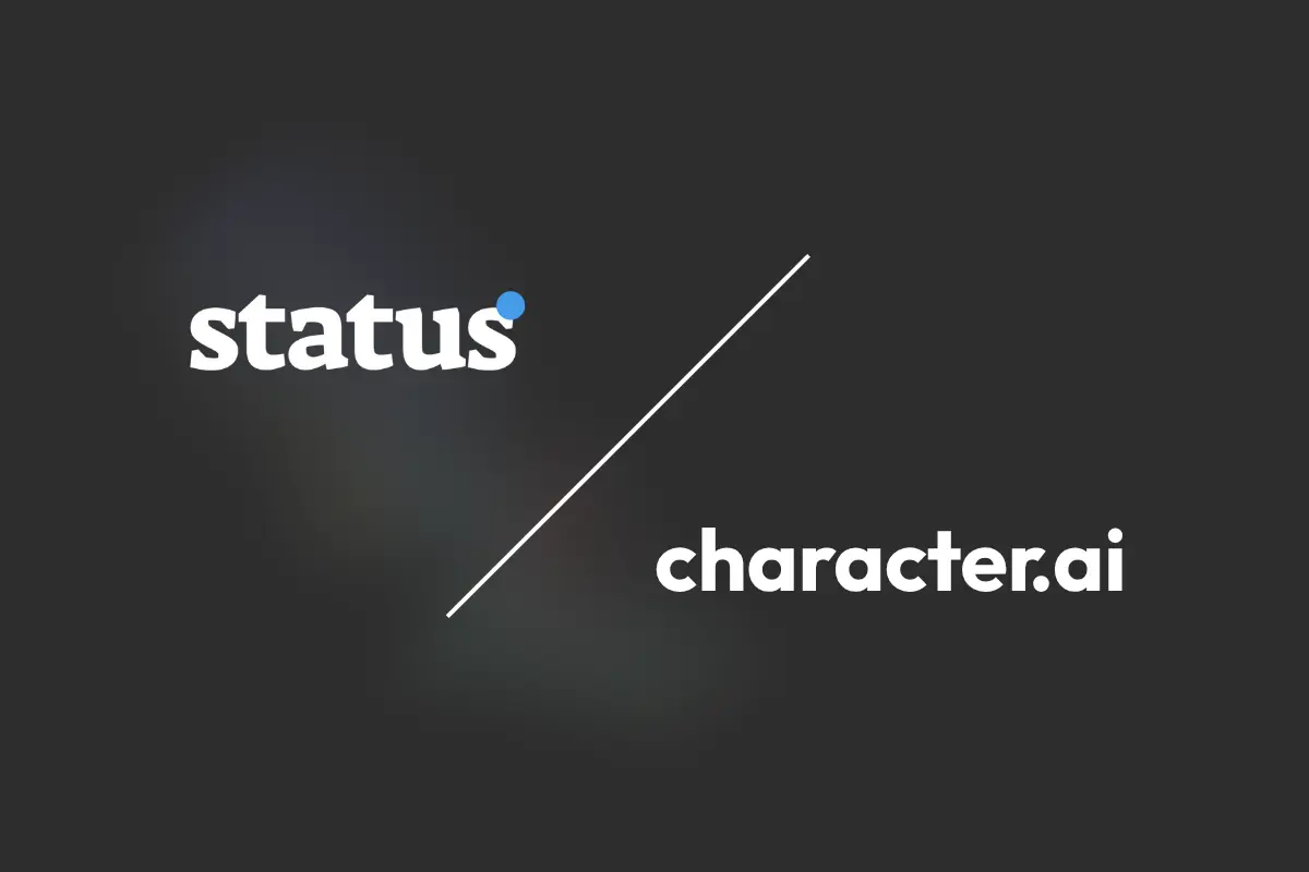 CharacterAI and StatusAI logos side by side, highlighting their unique experiences.